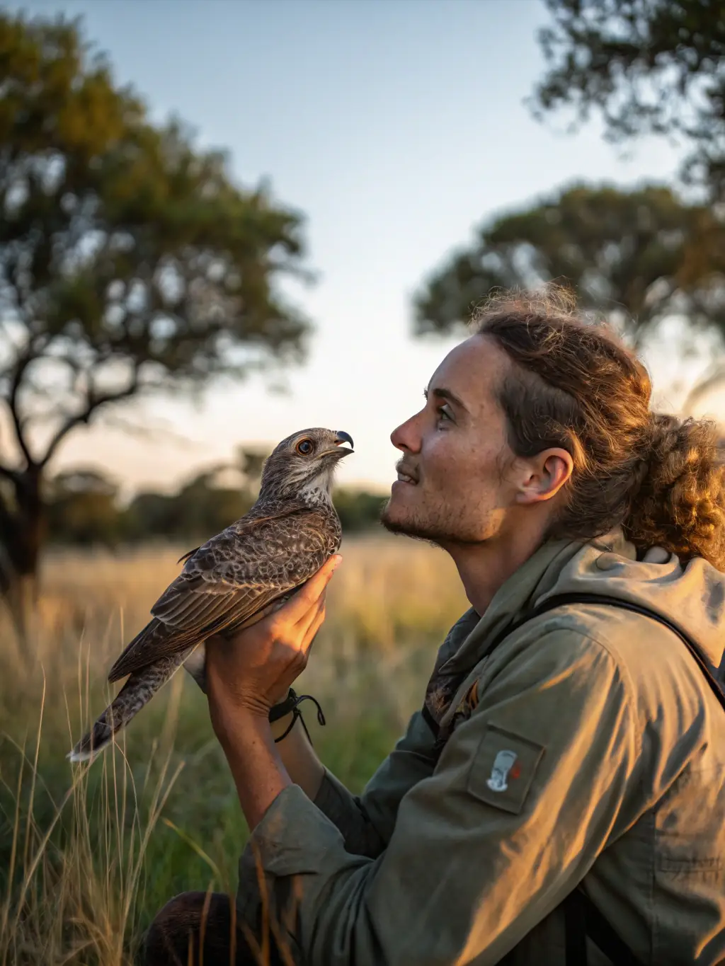 ICABE members releasing a rehabilitated bird back into its natural habitat, symbolizing their commitment to wildlife support and development.